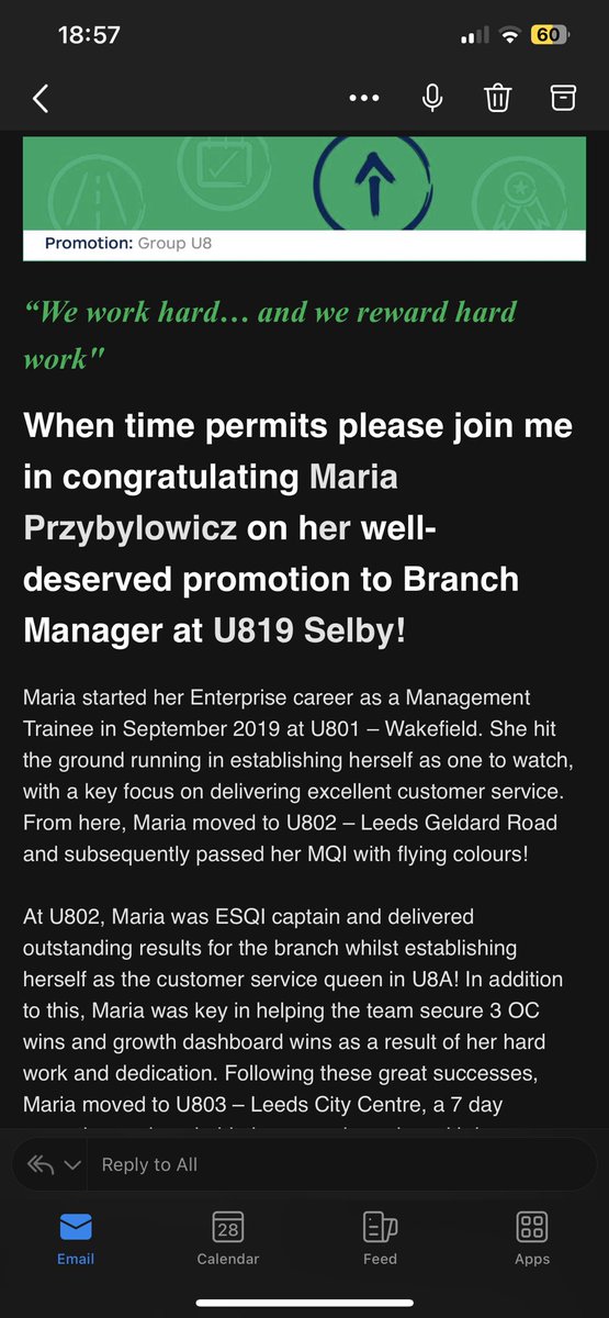 Maria Przybylowicz (@eracmaria) on Twitter photo So excited about my promotion to my first branch manager job at U819. Really looking forward to get stuck in and thank you <a href="/ClaireW_ERAC/">Claire Walker</a> for this opportunity #AreaEHereICome #WhoRunTheWorld So excited about my promotion to my first branch manager job at U819. Really looking forward to get stuck in and thank you <a href="/ClaireW_ERAC/">Claire Walker</a> for this opportunity #AreaEHereICome #WhoRunTheWorld