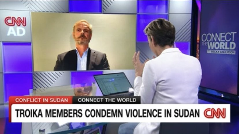 Spoke with Becky Anderson on CNN International about the continously worsening situation in Sudan, and the Troika’s condemnation of the widespread human rights violations, CRSV, and targeted ethnic violence in Darfur, mostly attributed by the RSF and allied militias.