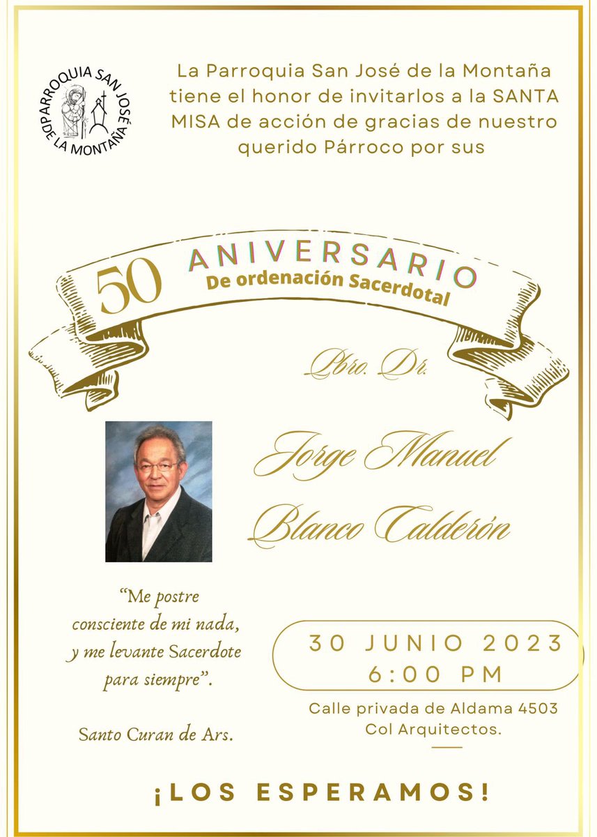 Muy contento voy a cantarle a mi primo hermano el Padre Jorge Blanco a la Ciudad de Chihuahua en la misa que el oficiará en su parroquia por su aniversario de 50 años de sacerdocio el día de mañana 
Allá nos vemos primo y quien guste acompañarnos !!
