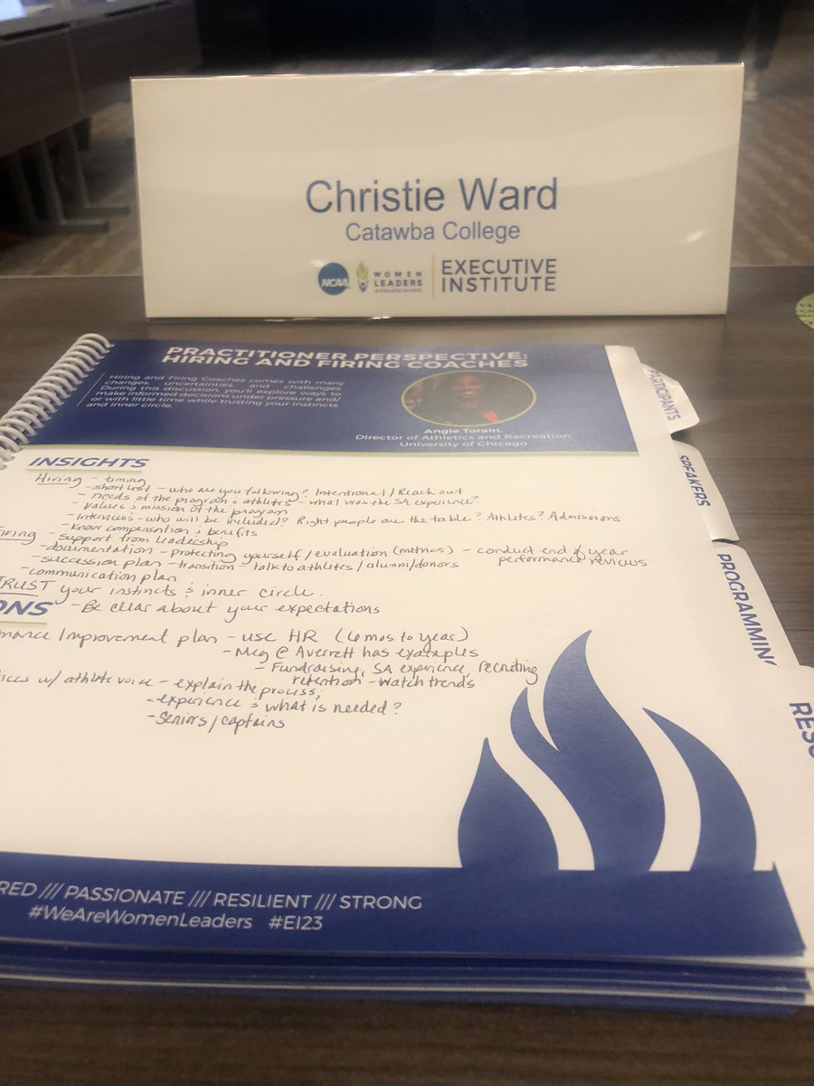 What an amazing few days at the @WomenLeadersCS Executive Institute in Kansas City. It was an amazing, transformational experience! Can’t wait to utilize all the great tips & advice to keep moving forward in athletics! #GirlPower