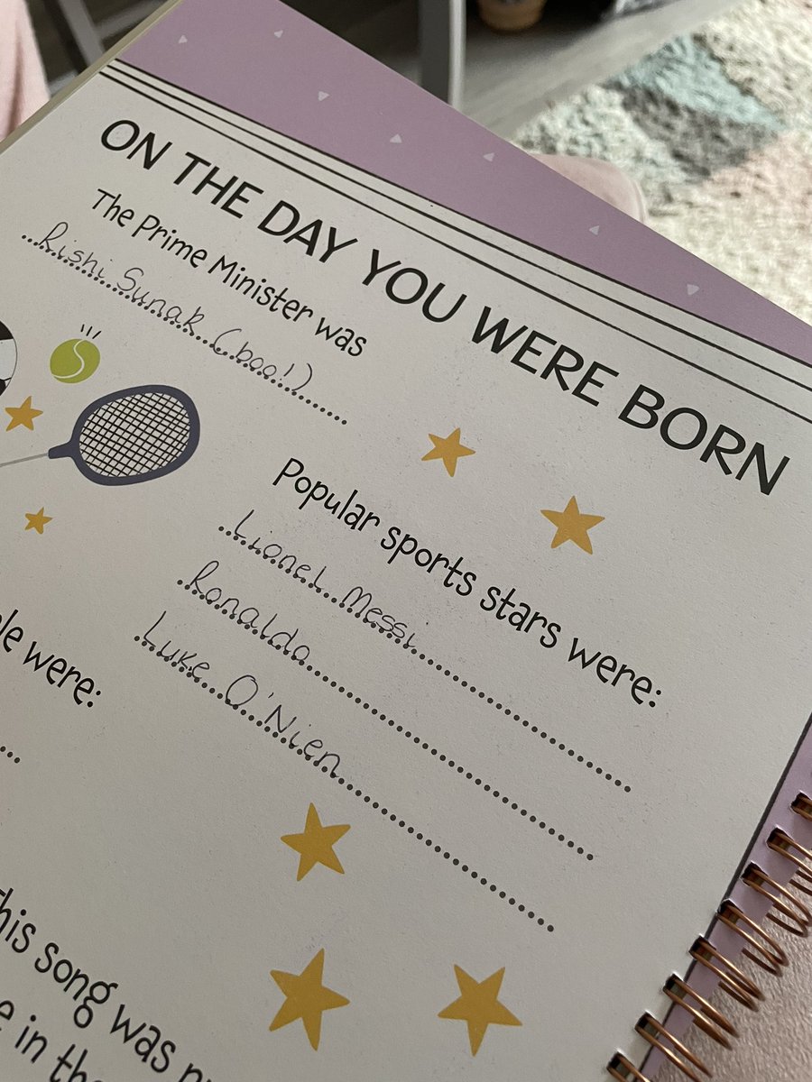 Filling in our newborn’s scrapbook, “popular sports stars”, partner googled the first two. I had to correct her and ensure the 3rd one was accurate <a href="/LukeONien/">Luke O'Nien</a> #Safc