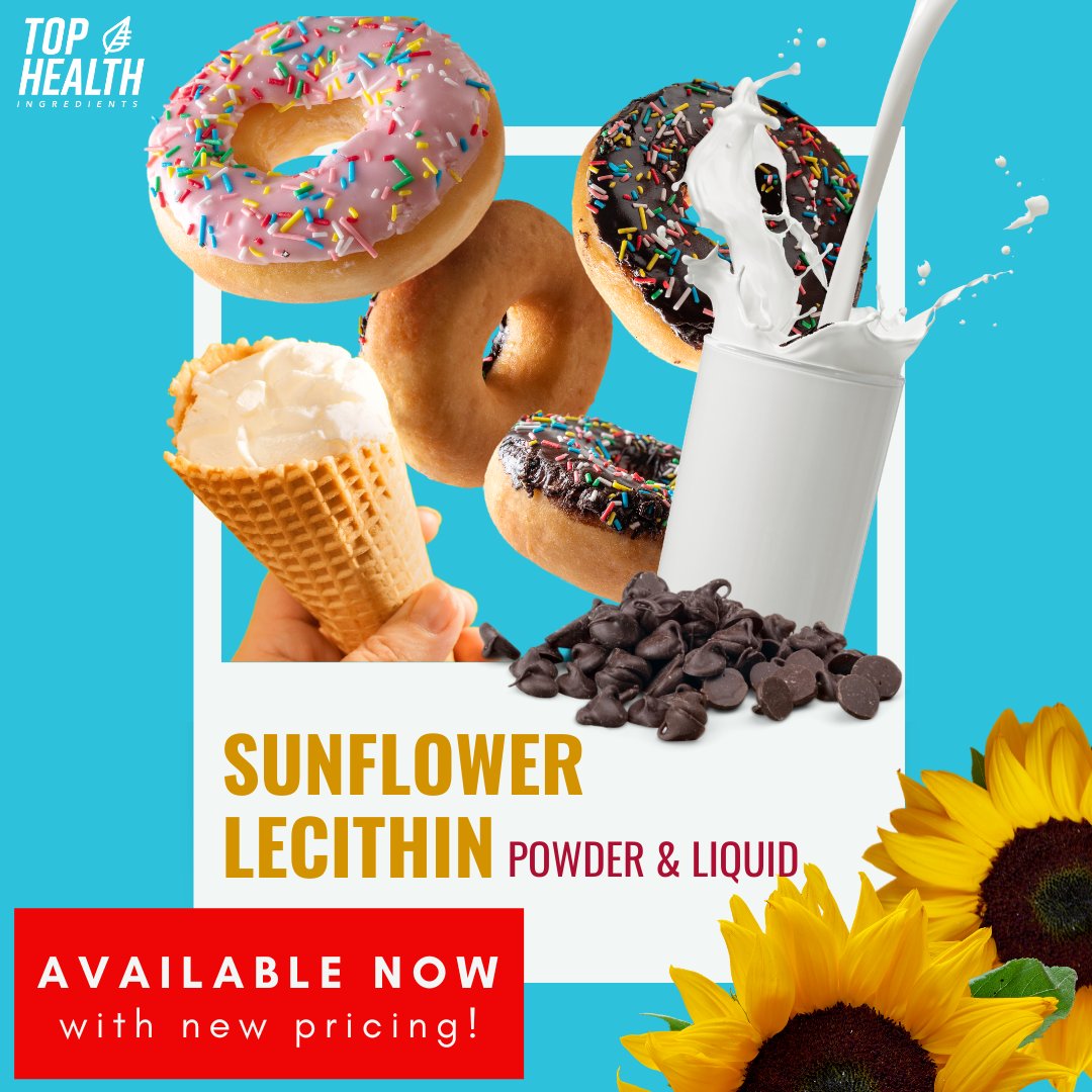 Smoother #chocolate, creamier #dairyalternatives, longer shelf life for #bakedgoods....#sunflowerlecithin does it all.
Now available in both powder & liquid, at an even more competitive price.
Request a quote from one of our sales reps today:
tophealthingredients.com/contact