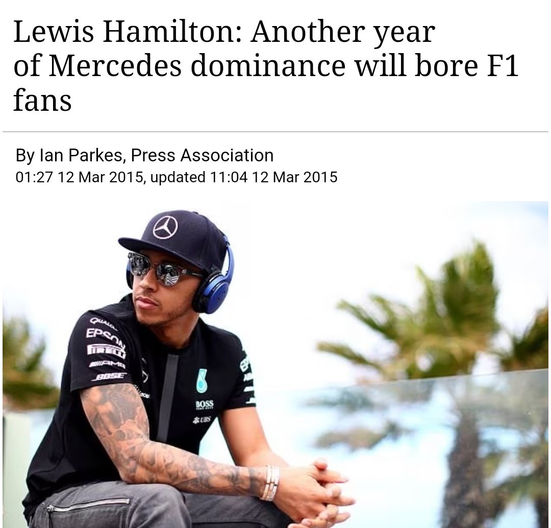 TeamLH really is bringing the receipts tonight.

This was after one (1!) year of Mercedes dominance.