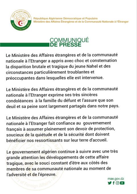 Que le gouvernement algérien s’occupe de ses affaires.
#émeutes #Nanterre