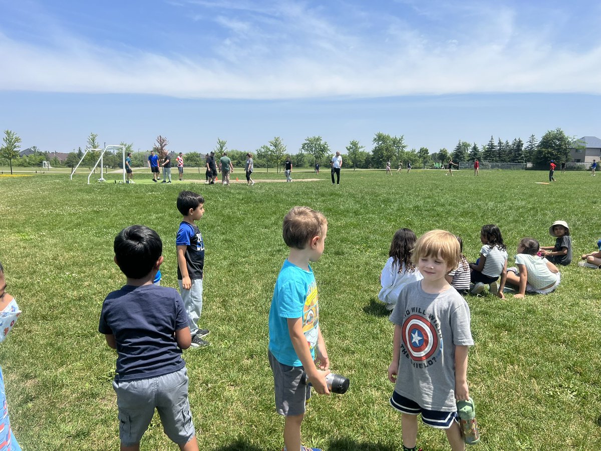 Teachers vs. Students for a friendly game of soccer baseball. <a href="/albert7185/">@albert_DPCDSB</a>