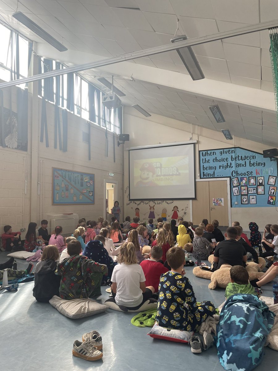missallanhps's tweet photo. What a fab day watching Super Mario Bros 🍿🎥

We even got a surprise visit from a special guest … Mario 💙❤️

Maybe we will see Luigi after the summer holidays 💚🤍

@MrsLCoullHPS 
@MrsClarkHPS 
@MrsHutchisonHPS https://t.co/SuFZI3ljFS