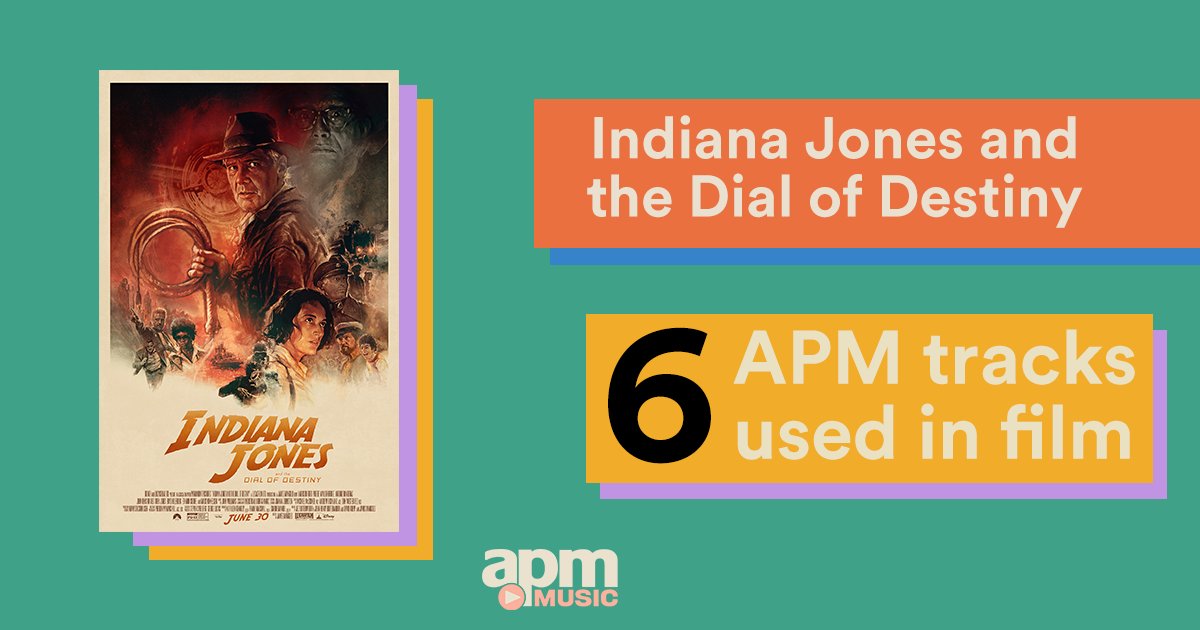 APM Music (@apmmusic) on Twitter photo The fifth and final installment of the #IndianaJones saga is here! <a href="/IndianaJones/">Indiana Jones</a> and the Dial of Destiny hits theaters this weekend.
The film includes six APM tracks, including <a href="/SONOTONmusic/">Sonoton Music</a>, <a href="/wearekpm/">KPM Music</a>, <a href="/CezameMusic/">Cezame Music Agency</a>, and more.
Listen to the playlist: bit.ly/3Nx2GmH The fifth and final installment of the #IndianaJones saga is here! <a href="/IndianaJones/">Indiana Jones</a> and the Dial of Destiny hits theaters this weekend.
The film includes six APM tracks, including <a href="/SONOTONmusic/">Sonoton Music</a>, <a href="/wearekpm/">KPM Music</a>, <a href="/CezameMusic/">Cezame Music Agency</a>, and more.
Listen to the playlist: bit.ly/3Nx2GmH