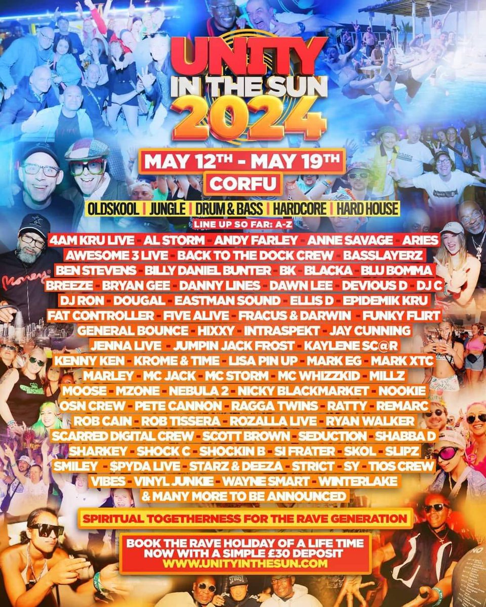 Looking forward to doing our thing in Corfu next year as part of this huge @UnityInTheSun line-up 🇬🇷