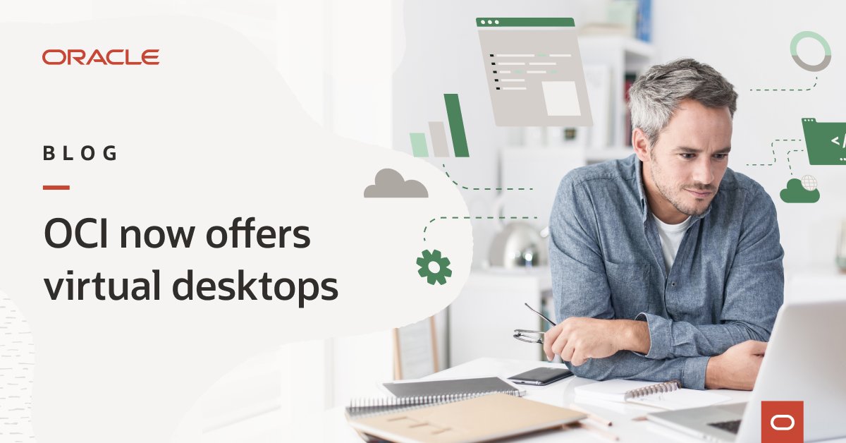 markquinn's tweet photo. OCI now offers virtual desktops as a managed service, giving organizations the ability to deploy centrally controlled desktops where data stays inside your tenancy no matter where your users are. Learn more: https://t.co/S93Y8L1PG3 https://t.co/Sn4Uc7K3eo
