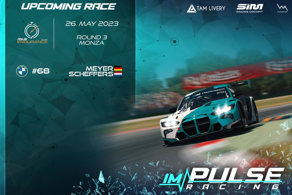 ImpulseRacing__'s tweet photo. We are at the temple of speed tomorrow for the 3rd round of the @ArlEsports Endurance Series 🏎️🇮🇹

#WeAreImpulse https://t.co/O8NuFQcy0d