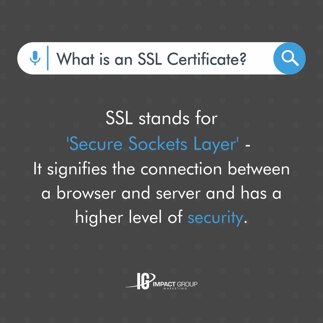 impactgroupmktg's tweet photo. Ever wonder why some URLs have HTTP and some have HTTPS? 🔒 It's all about SSL certificates, the digital guardians that secure your online data. 

To learn more about SSL Certificates and why your business website needs one visit the link in our bio! https://t.co/jCZC730I89