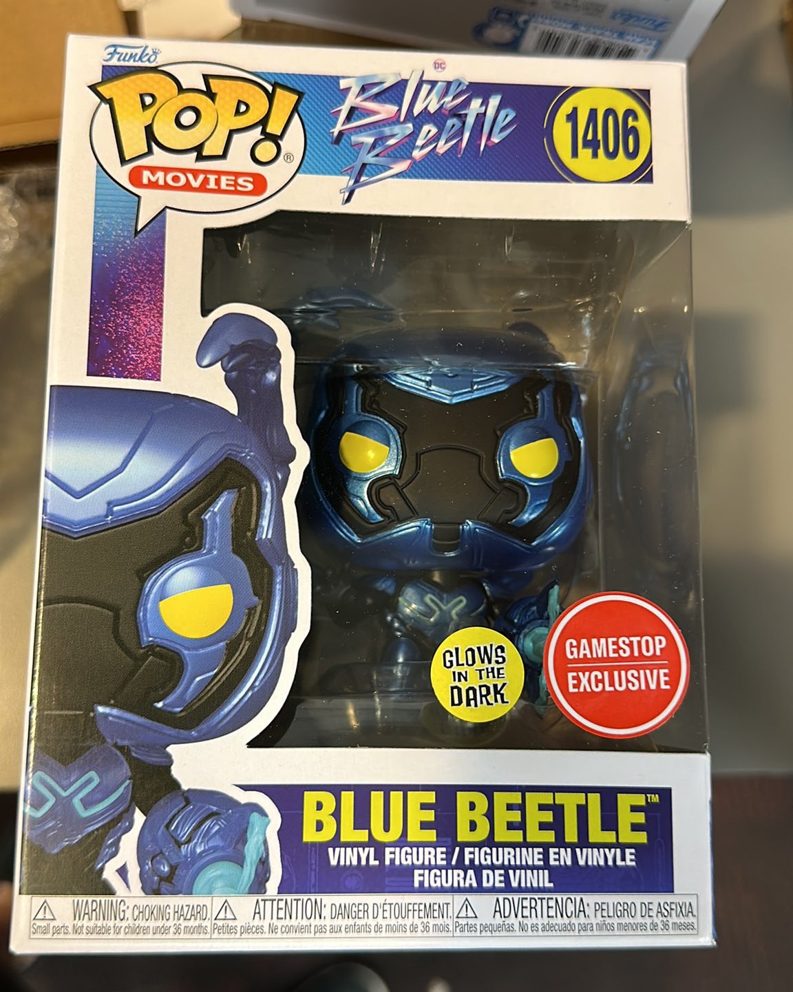 Funko POP! Movies: DC Blue Beetle - Blue Beetle with Weapon 3.7-in Vinyl  Figure GameStop Exclusive