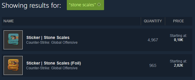Ueber_CS's tweet photo. Does someone have a fracture/recoil case for me, i need ~50 cents steam bal to get the last sticker for a craft i want to do 💀, i want to do 4x stone scales foil on a golden coil, i have 3/4 stickers already https://t.co/de4dHRCFlF
