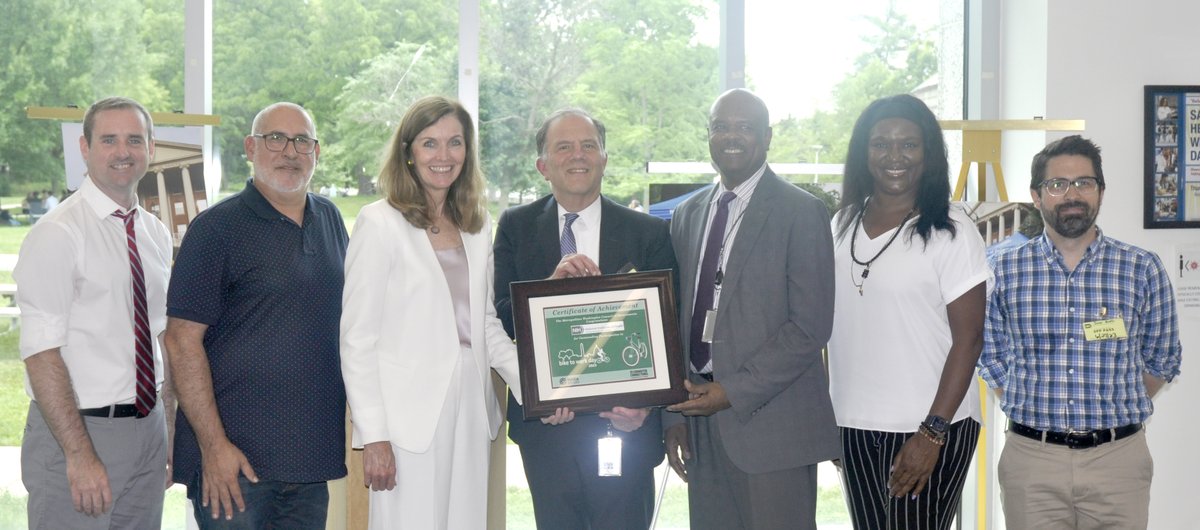 The National Institutes of Health (NIH) won the 2023 Bike to Work Day (BTWD) Employer Challenge. BTWD co-organizers (Commuter Connections and the Washington Area Bicyclist Association) presented a plaque to NIH staff and its Bike Club during a luncheon held in June 2023. #NIH