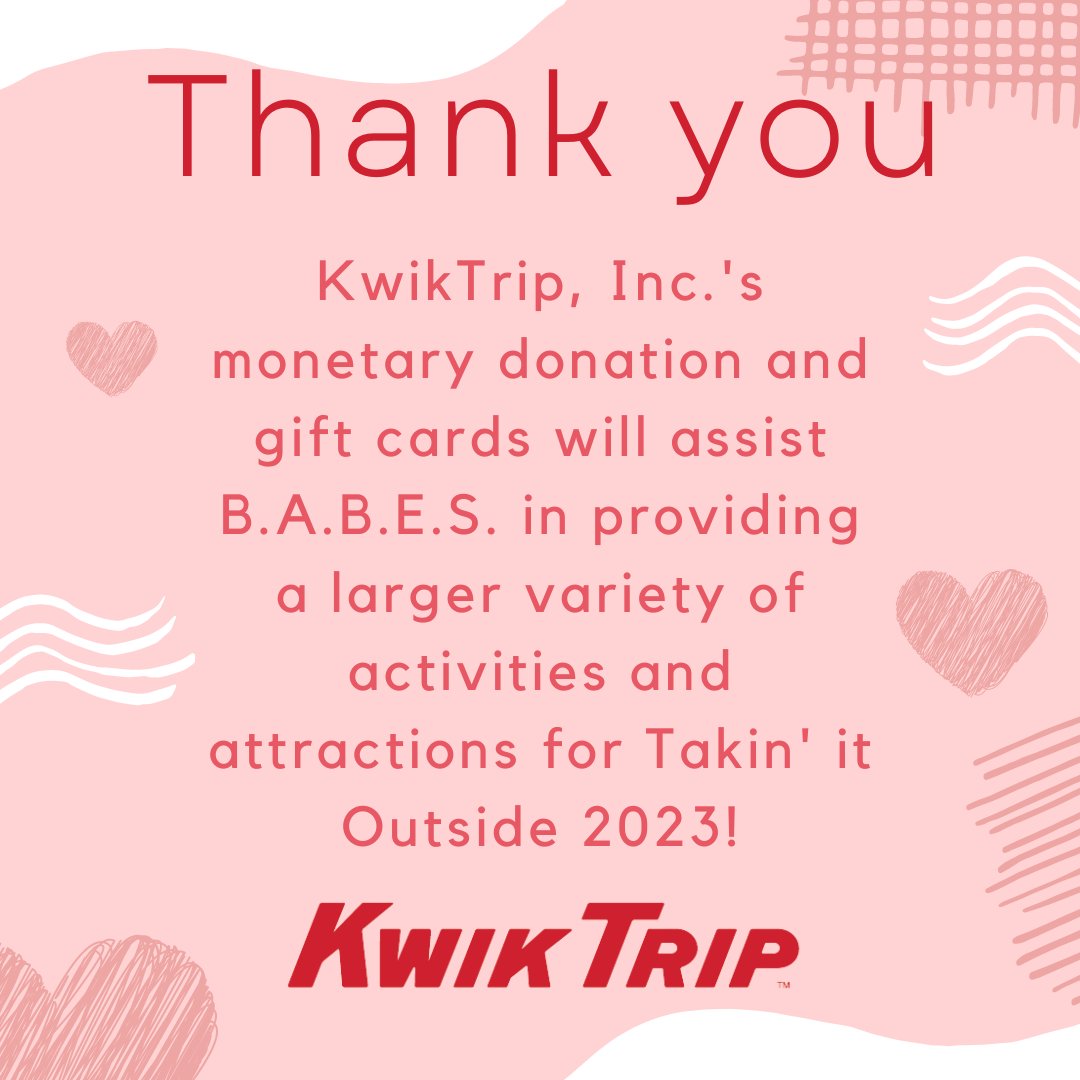 babeshelp's tweet photo. Thank you @KwikTrip for supporting us! https://t.co/1dpR8PTvH9