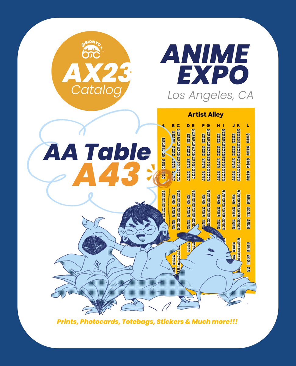 the AX catalog is FINALLY here!!! brought the iconic photocards, royalty prints, new stickers, debuting the tote bags & much more with me!!! see you all soon HEHEHE #AX2023 #AXArtistAlley2023