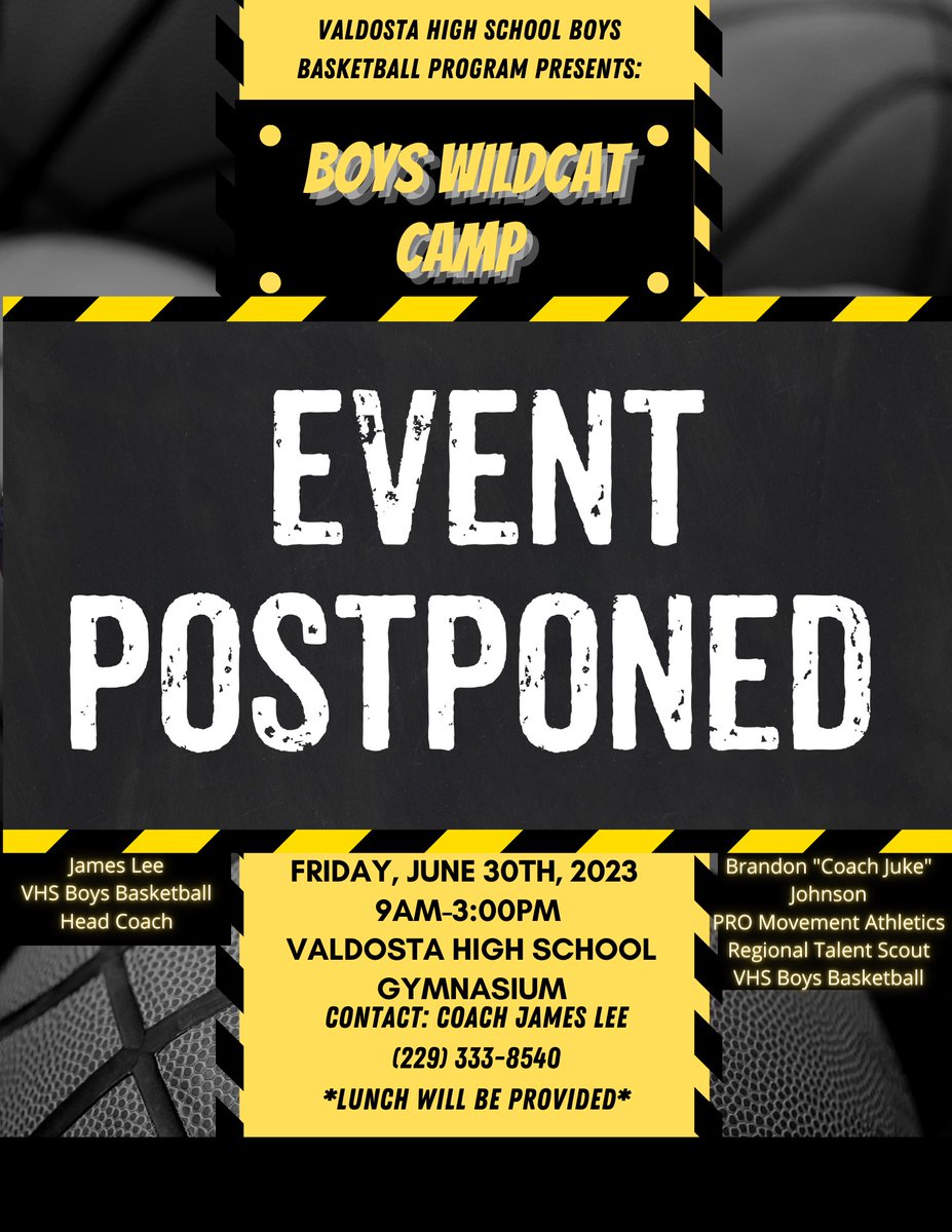 The Boys Basketball Wildcat Camp scheduled for tomorrow will be postponed until fall. Please be on the lookout for our new date once school resumes in August.