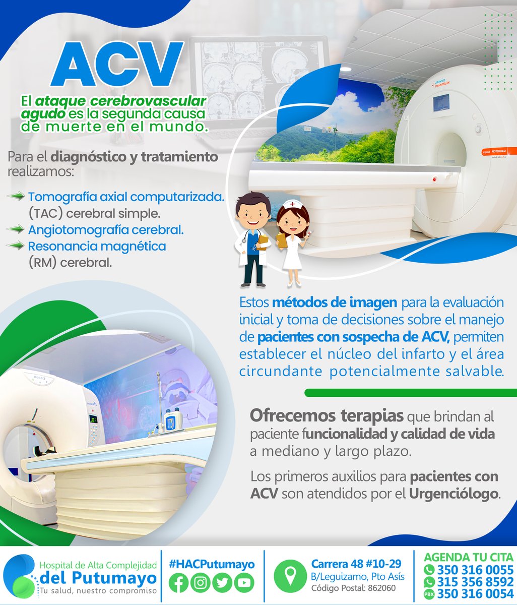 ¡Cuide su salud, y evita una ACV! 
Los síntomas de un ataque cardiovascular (ACV) inician con adormecimiento, entumecimiento, hormigueo o debilidad de un brazo y/o pierna; confusión, dificultad para hablar, mareo, perdida del equilibrio, dolor de cabeza entre otros
#HACPutumayo