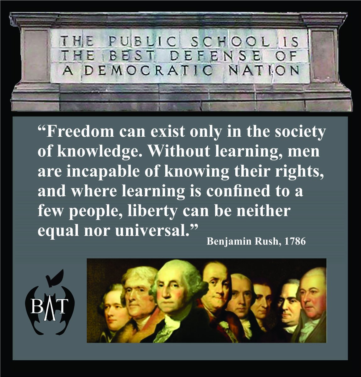 Don't let anyone step on your freedom to read and your freedom to learn. #TBATs @VirginiaBATs @BATs_DC @NEABATCaucus @MIBATS @AFTBATcaucus @OhioBATs @BATsDelaware @PennBat @MarylandBAT @NYStateBATs @massbats