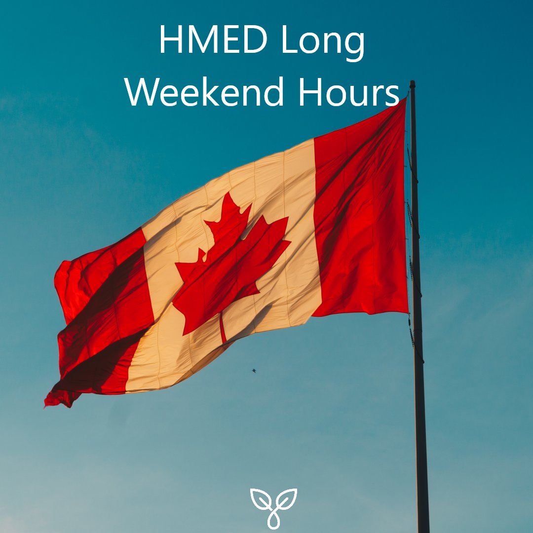 A friendly reminder that our call center and offices will be closed at 3pm MST on Friday, June 30th and will reopen at 6am MST on Tuesday, July 4th.  We wish you a very happy and safe Canada Day long weekend!  - The HMED Team 🍁