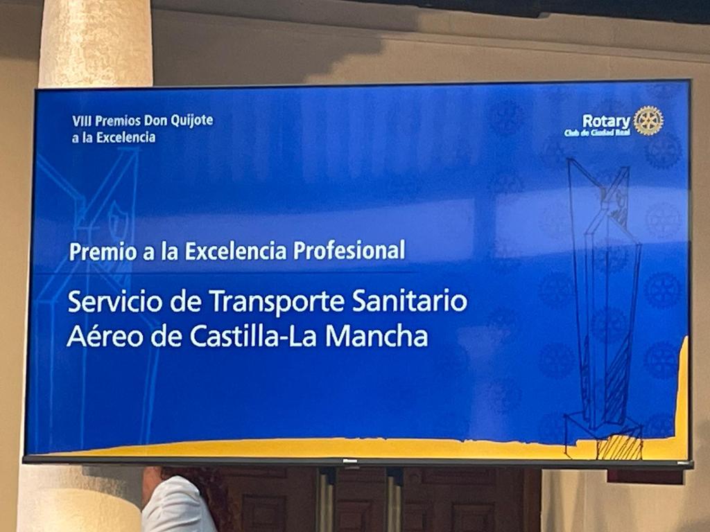 Esta noche hemos recibido en la VIII Gala de Premios Don Quijote el premio a la excelencia profesional por nuestro servicio de transporte aéreo. 

Organizada por <a href="/RotaryES/">Rotary en español</a> en Ciudad Real y donde se premia la excelencia a nuestro servicio aéreo, habiendo detras de él un gran