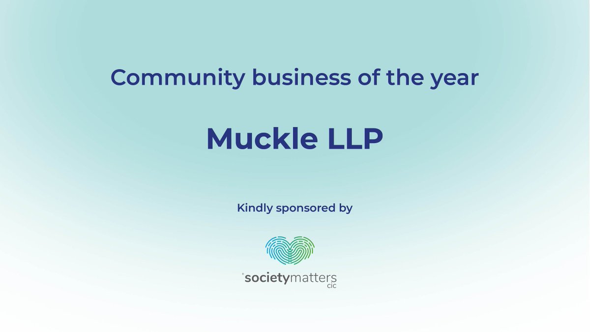 The Chamber (@nechamber) on Twitter photo The winner of community business of the year is:
<a href="/MuckleLLP/">Muckle LLP</a>
Huge congratulations, and thanks to the category sponsor @SocietyMattersC! The winner of community business of the year is:
<a href="/MuckleLLP/">Muckle LLP</a>
Huge congratulations, and thanks to the category sponsor @SocietyMattersC!