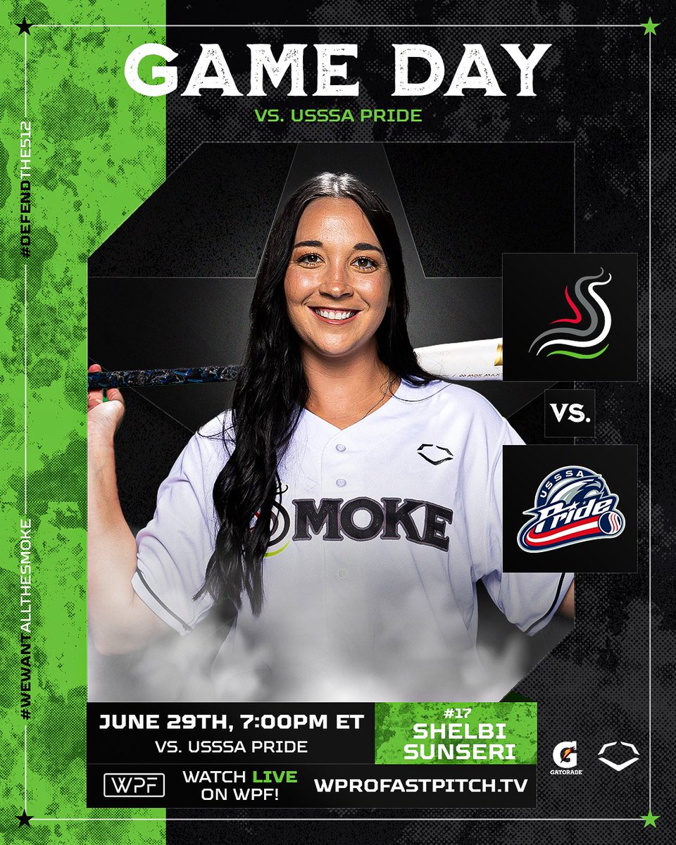 Rubber match tonight. Weather’s favorable, and we’re ready to go. @ USSSA Pride 📍USSSA Space Coast Complex ⏰7:00pm ET 📺wprofastpitch.tv #wewantallthesmoke #defendthe512 #wpf #wprofastpitch