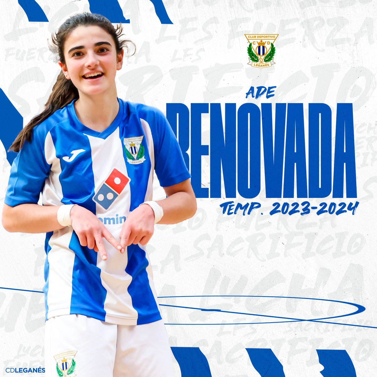CDLeganesFS_Fem's tweet photo. INCORPORACIÓN | Viene pisando fuerte desde el Cadete. Sus buenas actuaciones, velocidad, electricidad y olfato de gol le han hecho subir directamente al @CDLeganesFS_Fem B ¡@ade_roldann, RENOVADA!

#VamosLega 🥒🤍💙 https://t.co/vHDL90N9Yd