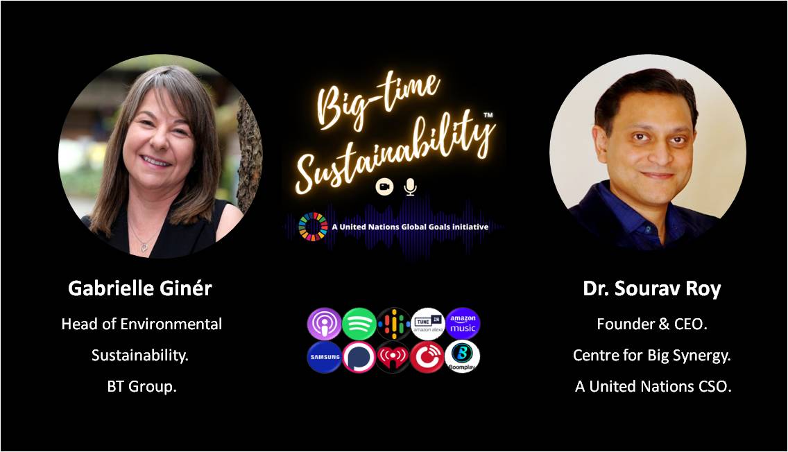 Big-time sustainability -the #podcast featuring global leaders & changemakers, who inspires us to #actnow.
Episode 2: @SouravRoycbs speaks to Gabrielle Giner @BTGroup, discussing BT's climate journey & her invaluable role in it.

View/ listen on
youtu.be/7cShHxYIgFc
#netzero