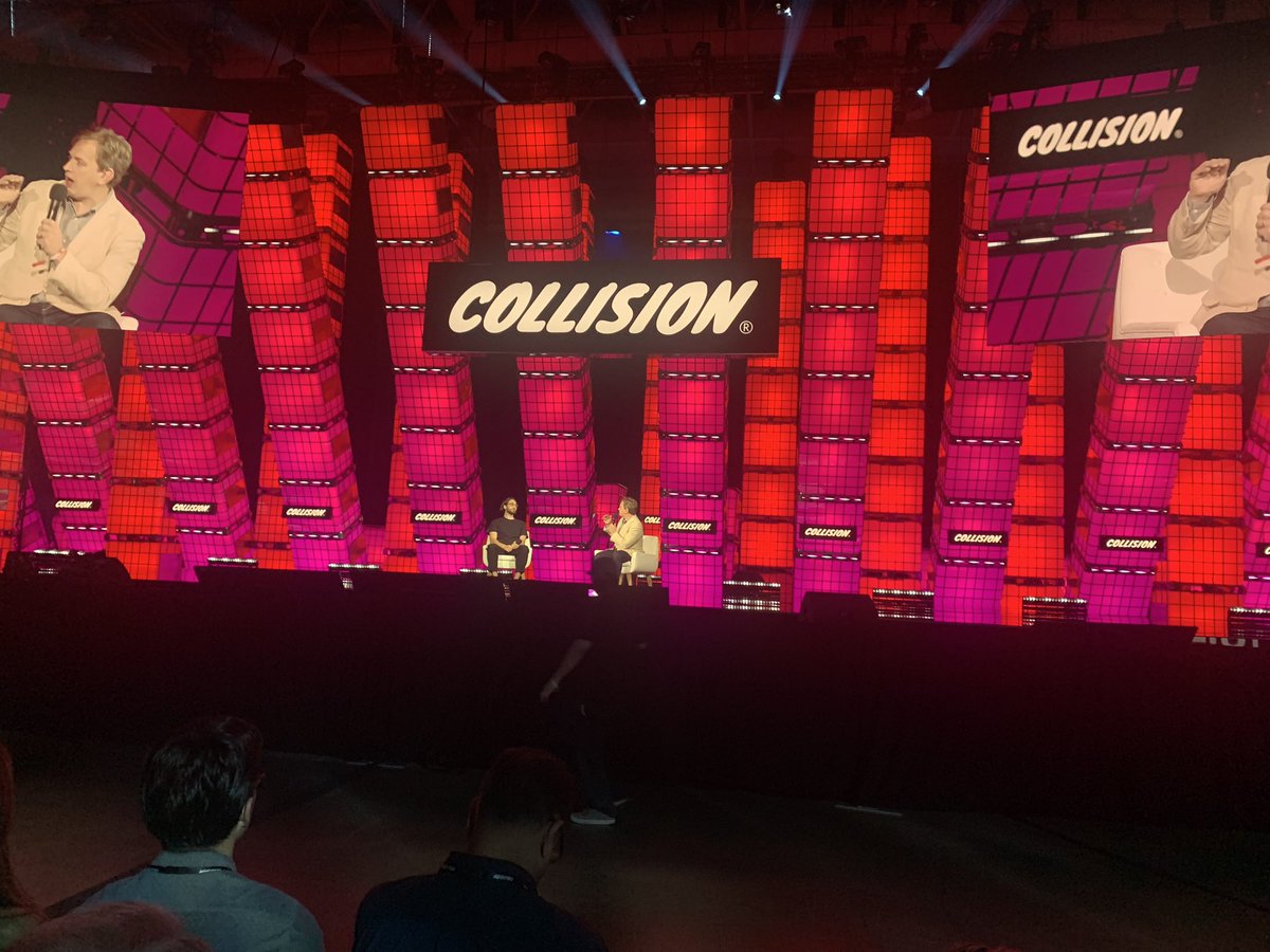 Sitting in awe listening to <a href="/aidangomezzz/">Aidan Gomez</a> talk about his transformer moment. The moment computers could talk to us.  This was and is revolutionary and Canadian tech is at the vanguard. #CollisionConf #TechForGood