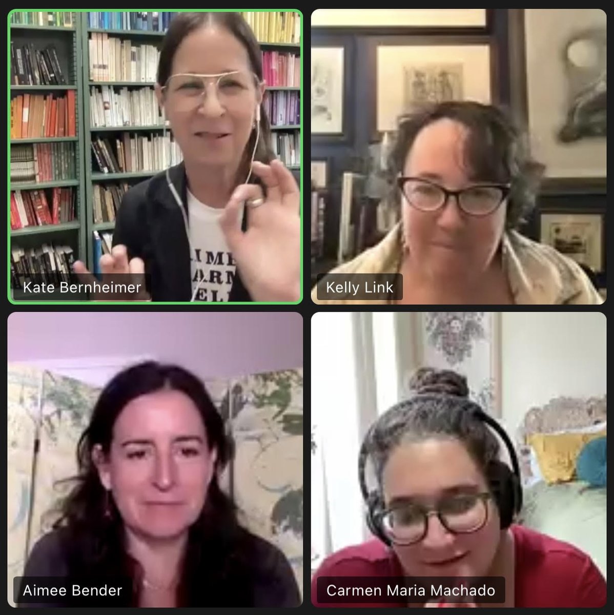 Incredible conversation on fairy tales this afternoon at @Orion_Magazine, with four of my favorite fabulists! Thank you @katebernheimer, @haszombiesinit, @AimeeBender, & Carmen Maria Machado for sharing so much wisdom! Here's a short 🧵 on fairy tales / takeaways...