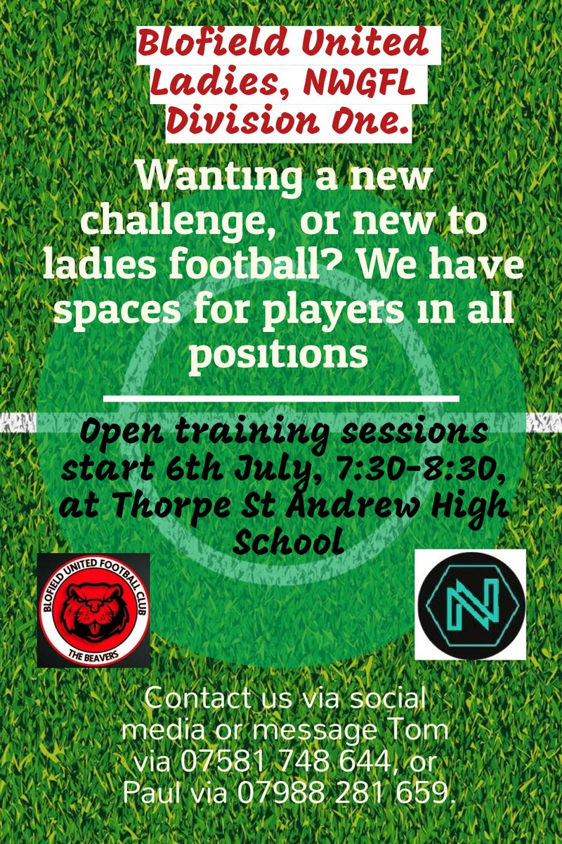 Preparations are now underway for a new season, this time in Div 1 of @NWGFL. Any 16+ players looking for a club, whether a new experience in ladies football or starting a journey, then please get in touch as we've a friendly, skilled group who welcomes everyone to the squad.