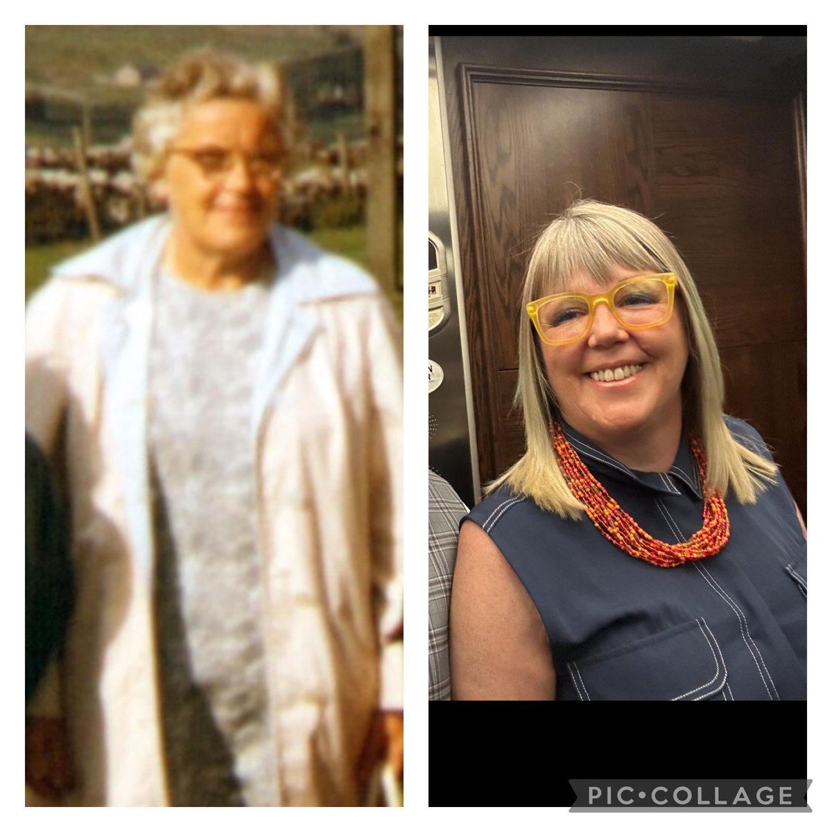 tizzyl's tweet photo. @sarajcox Hi Sara just to entertain you, on the left is my Grandma in 1973 she’s 57 in the photo, I’m on the right and yep I’m 57. It just shows how times have changed lol https://t.co/wjITXGFh5L
