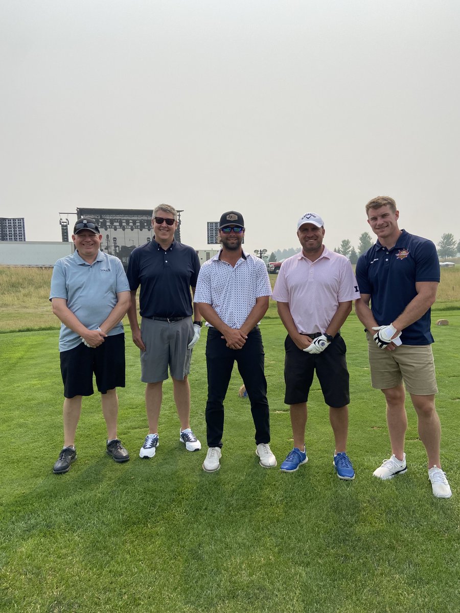 Peoria_Rivermen's tweet photo. It was great having Coach Trudel &amp; Coach Hagaman represent the Rivermen at the @MetamoraFields1 @AllProTourGolf Pro-Am benefiting @OSFHealthCare Children's Hospital of Illinois! Shout out to pro golfers Andy Lopez, Blake Elliott, Stratus &amp; Heller Ford for playing with our staff! https://t.co/gJ33PPllrk