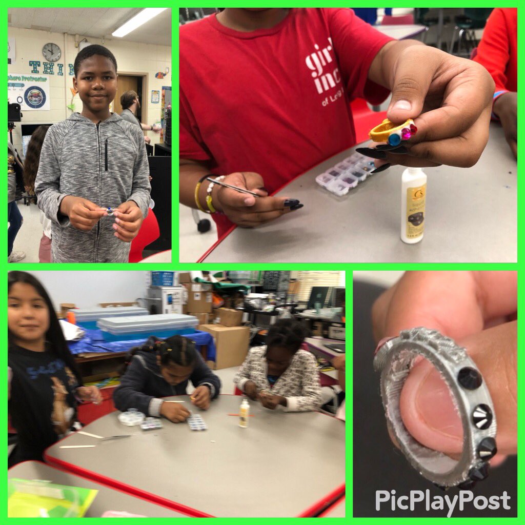 As a final CAD project my 5th graders 3D designed & crafted their own Park Ave 2023 class ring and proudly wore them for their moving up ceremony. I’m so proud of their accomplishments in the Innovation Lab this year. #3DJewelry #LevelUp @theparkavenues2