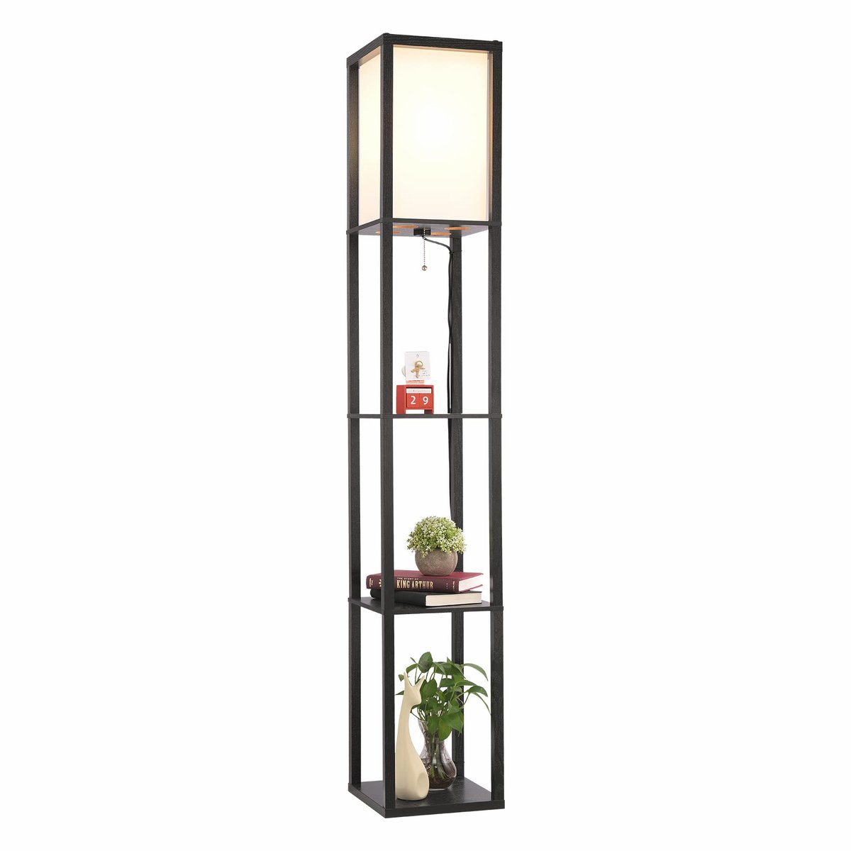 VONLUCE Floor Lamp with Shelves, Etagere Standing Lamp with 3 Storage Shelves and Fabric Shade for Living Room Bedroom Office Decor, 62"" Tall Corner Shelf Lamp for Books Plants (Black)

 Rating ⭐ : 4.5
 Check Amazon price &gt;&gt; 🔗 : amzn.to/3LJrnv0