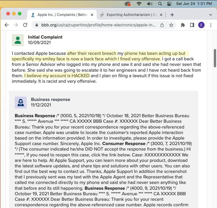 'I've already been scammed...' is a sign person is a victim of compromised devices w fraudulent svc providers. I haven't heard of APL breaches as mentioned in 2nd complaint. But then I'm on influenced devices. Security breaches are common of fraud orgs...