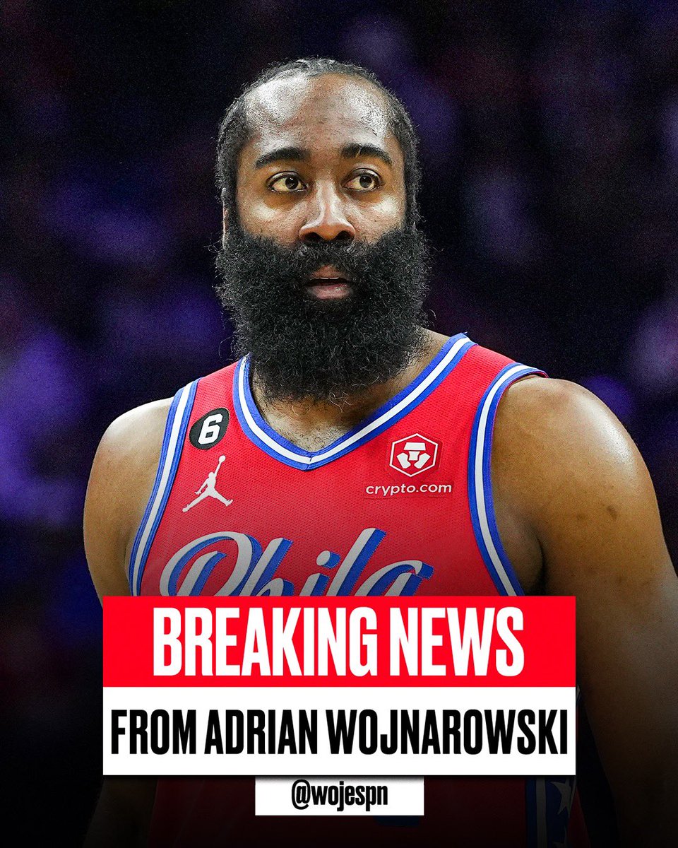 BREAKING: 76ers G James Harden is picking up his $35.6 million option and sides are beginning to work together in exploring trade scenarios, sources tell ESPN. It’s expected that Harden has played his last game for Philadelphia.