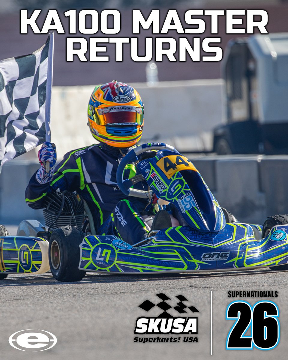 eKartingNews's tweet photo. . @SuperKartsUSA Brings KA100 Master back for #SuperNats26
KA100 Master has been added into class roster and open for entry to Nov. 8-12 event @LVMotorSpeedway
https://t.co/aVRpWgv7xv
#EKNatSKUSA #SKUSA #SKUSASuperNationals #SuperNats26 #Vegas #LVMS #KA100Master #karting https://t.co/C3ffz3kPMm