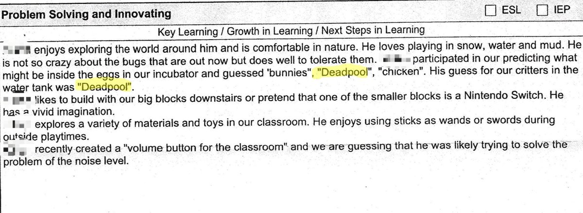 Hey, <a href="/VancityReynolds/">Ryan Reynolds</a>.
My grandson just completed J/K.
After reading his report card, how do you think he's doing so far!?
#Deadpool