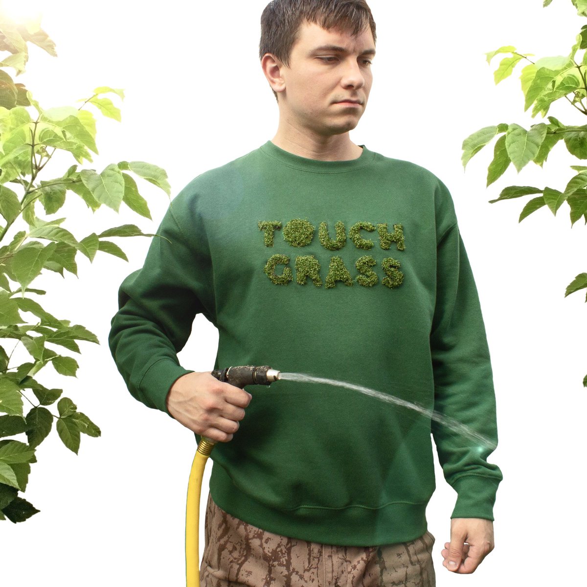‘Touch Grass’ Sweatshirts drop tomorrow at 5 PM 🐰🌱