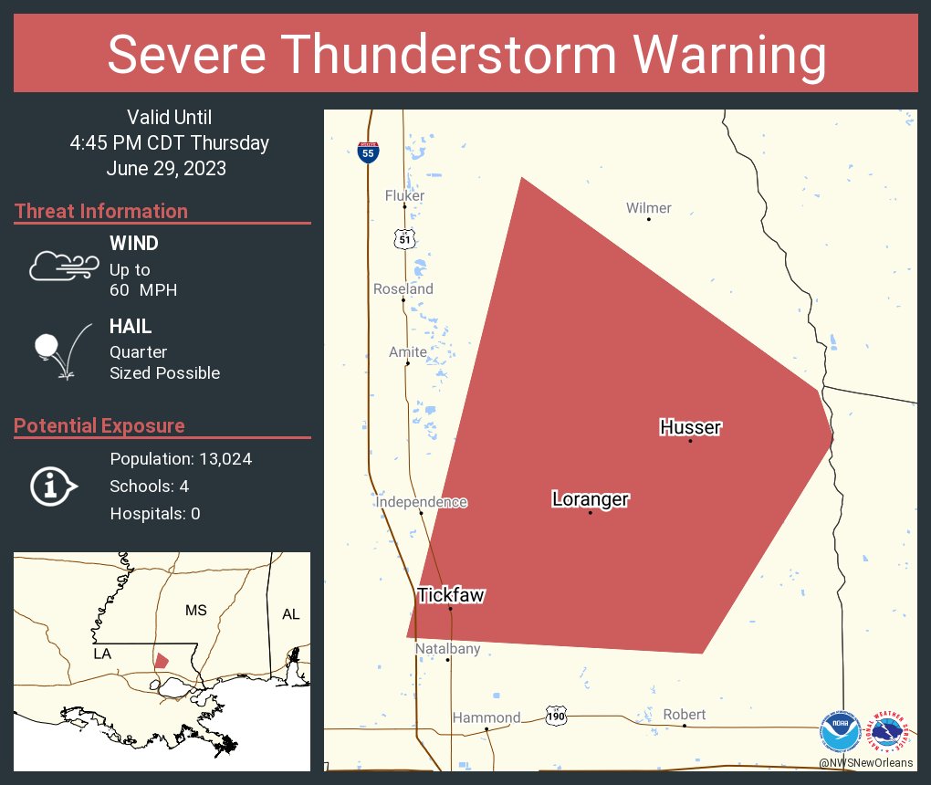 Brandon Lashbrook on Twitter "RT NWSNewOrleans Severe Thunderstorm