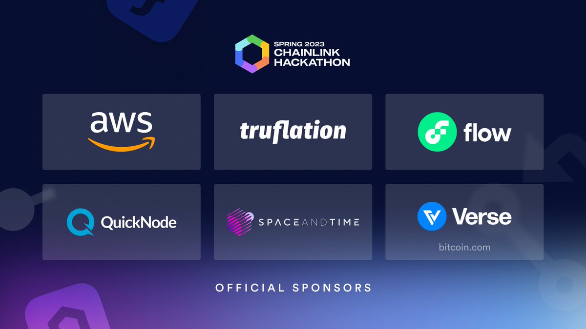 Announcing the #Chainlink Spring 2023 Hackathon sponsor prize winners👇  $200K in @AWS credits were awarded to 20 projects: AuthE BeatBridge Blacked  IPs CarbonZ Celestial Outpost: Galactic Frontier Chainlink Kubernetes  Operator CropLink GETSecured