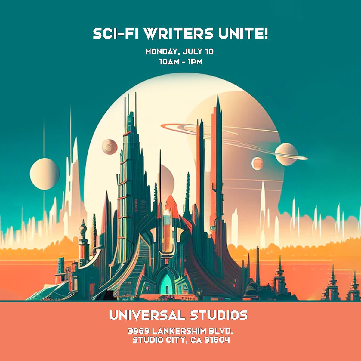 Sci fi writers unite for a fair contract on Monday July 10!