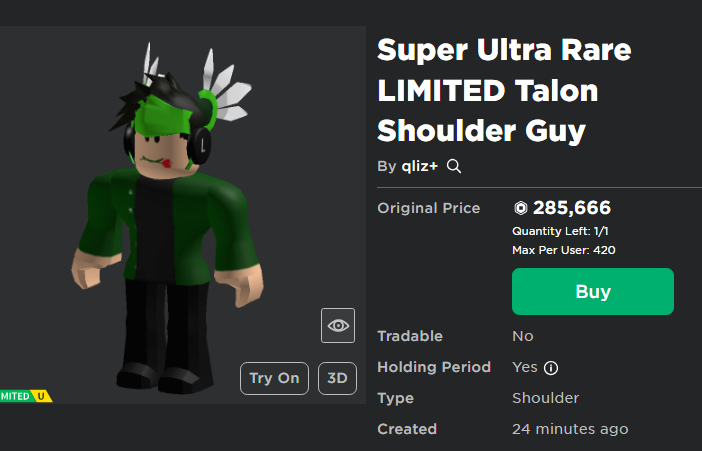 BUYING THE MOST EXPENSIVE ITEM IN ROBLOX? 