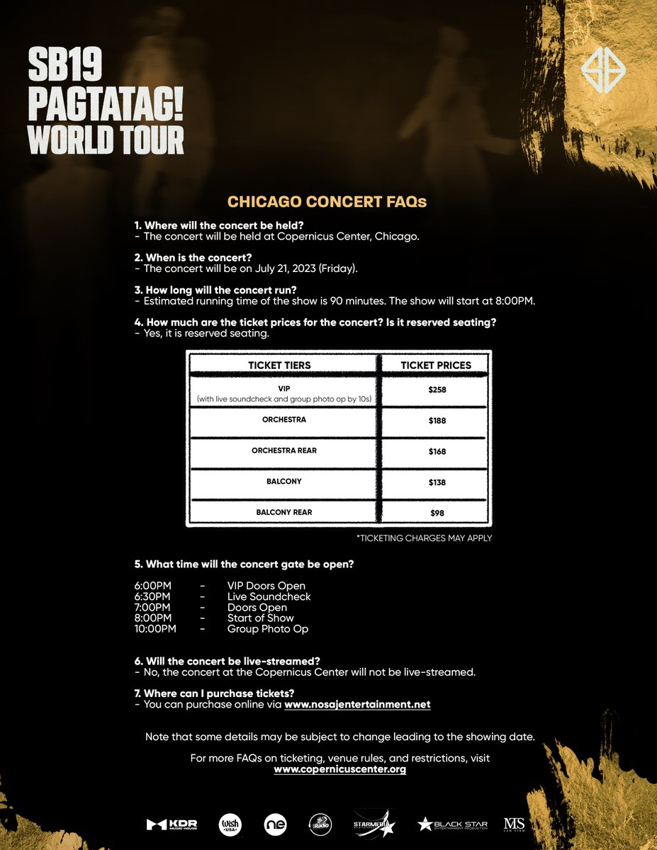 SB19Official's tweet photo. ⚠️ PAGTATAG! World Tour: Chicago

Here’s a quick guide for the upcoming #PAGTATAGWorldTourChicago concert!

🎫 Get your tickets here: https://t.co/GktsbshD1m

#SB19 #PAGTATAG #SB19PAGTATAG #PAGTATAGWorldTour https://t.co/9kkjazAS16