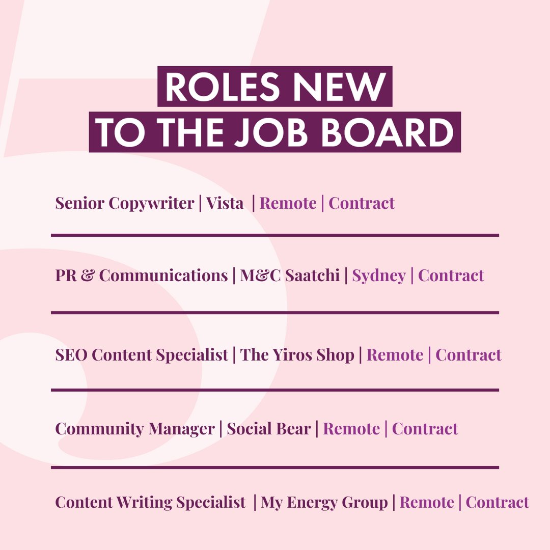 💰 WORK ALERT 💰 5 job opportunities fresh to the jobs board. 

✍️ Senior copywriter
📣 PR &amp; Comms specialist
🔎 SEO content specialist
👐 Community Manager
✍️ Content writer

Connect with your next dream client on the FG Jobs Board now.

Not a member yet?