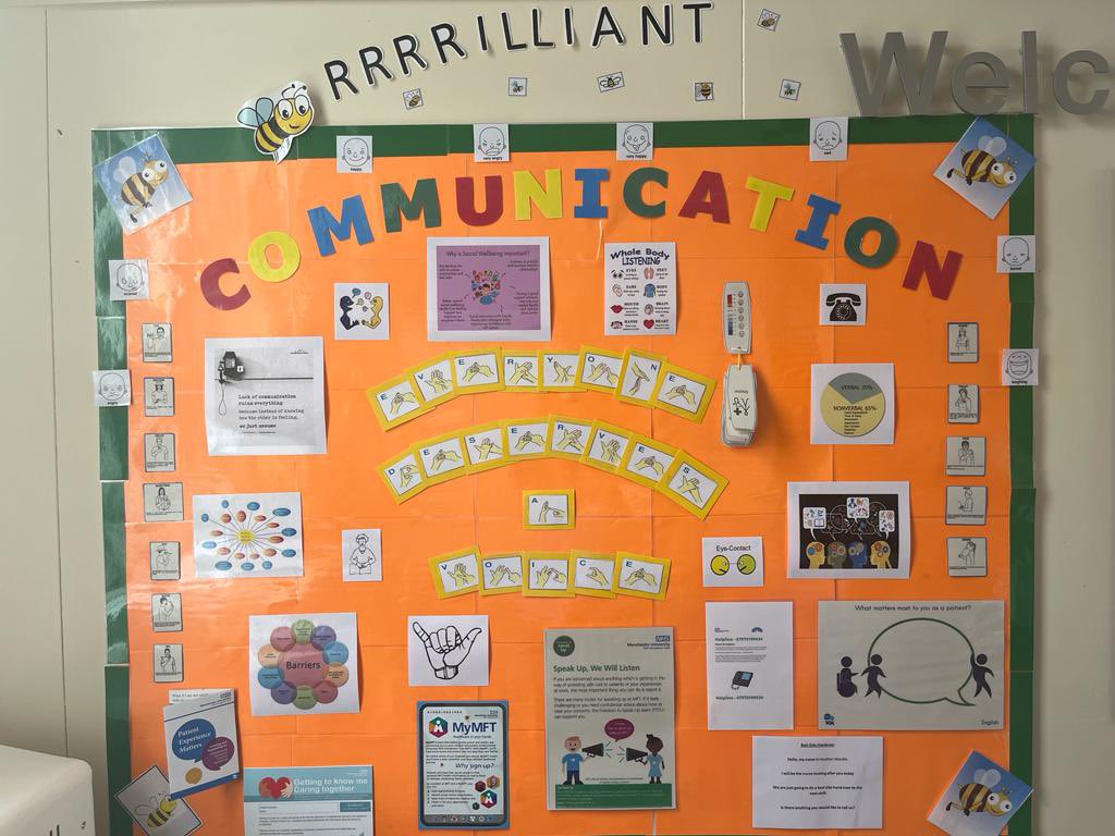 Staff on ward C5 strive to 🐝 brilliant! Effective communication improves the quality of care and health outcomes for our patients #communication <a href="/MFT_PatientExp/">Patient Experience</a> <a href="/AkweiChrissy/">Chrissy Akwei</a> <a href="/kathryn1k/">Kathryn Krinks💙</a> <a href="/BunnageJane/">jane bunnage</a> <a href="/walsh10_tracey/">Tracey Walsh 🎓💙</a> <a href="/cherylcasey22/">Cheryl Casey</a> <a href="/MFT_QIT/">Quality Assurance Team</a> <a href="/AlisonJ46322409/">Alison Jones</a> <a href="/MFTnhs/">MFT NHS</a>