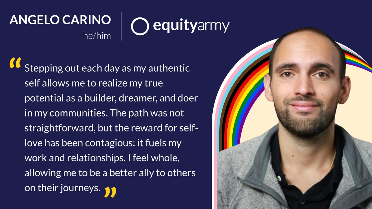 Equity Army (@equityarmy) on Twitter photo In celebration of Pride Month, we honor Angelo Carino <a href="/StilwellAngelo/">Angelo Carino</a> an extraordinary advocate for LGBTQ+ rights, promoting equality and fostering inclusivity.
Thank you, and Happy Pride Month!
#PrideMonth #Builder #Advocate #Authenticity In celebration of Pride Month, we honor Angelo Carino <a href="/StilwellAngelo/">Angelo Carino</a> an extraordinary advocate for LGBTQ+ rights, promoting equality and fostering inclusivity.
Thank you, and Happy Pride Month!
#PrideMonth #Builder #Advocate #Authenticity