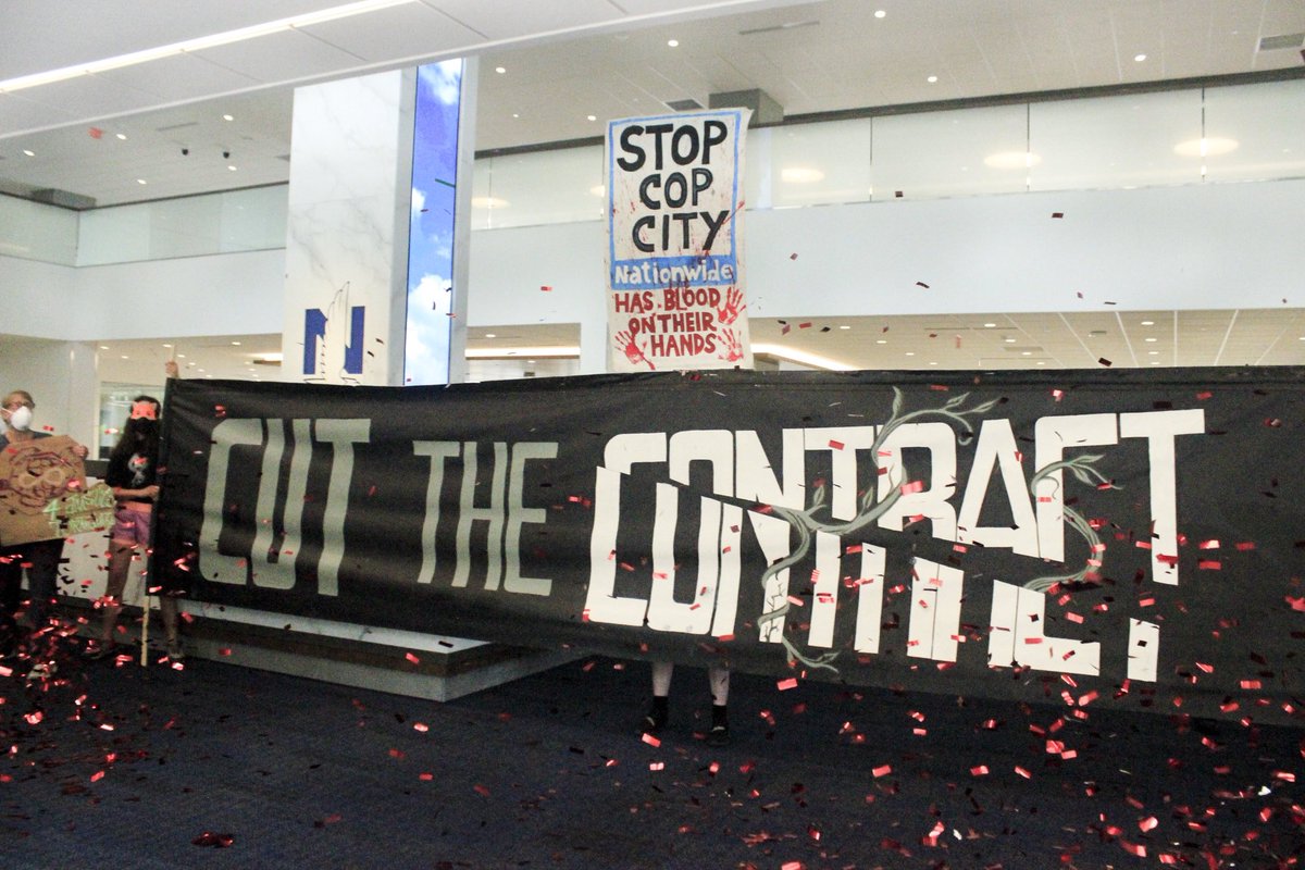 FOR IMMEDIATE RELEASE: Columbus, Ohio land defenders occupy corporate headquarters of Nationwide Insurance to demand they #cutthecontract and #STOPCOPCITY